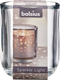 Bolsius Waxinelichthouder Sparkle Transparant 7,1 X 7,1 X 8,7 Cm